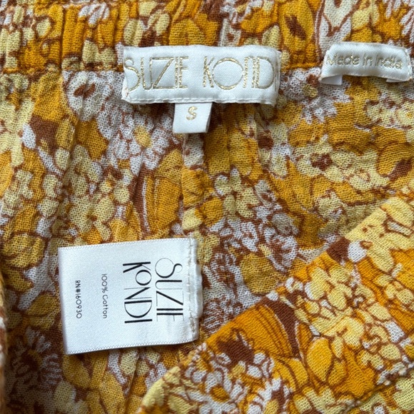 Suzie Kondi Elira Palazzo wide leg flared yellow floral print Pants, size S - Picture 8 of 9